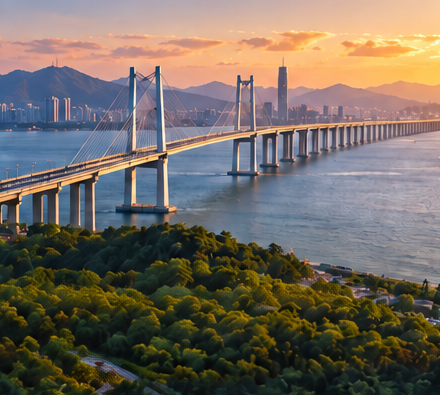 桥梁结构与建设场景